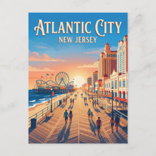 Cartão Postal Calçada de Atlantic City EUA