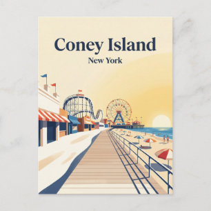 Cartão Postal Calçada de Coney Island EUA