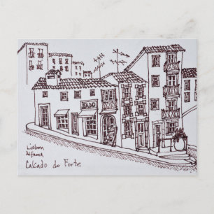 Cartão Postal Calcada do Forte, Alfama   Lisboa, Portugal