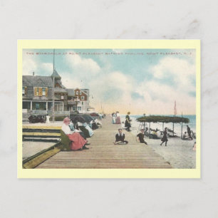 Cartão Postal Calçadão, Point Pleasant, Nova Jersey Vintage
