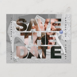 Cartão Postal Calçado Clássico Bridal Diamond Heart Sapphire Cas