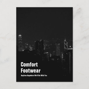 Cartão Postal Calçado de conforto na Visão Noturna de Hong Kon