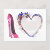 Calçado Estiletto Rosa e Presentes Cardíacos