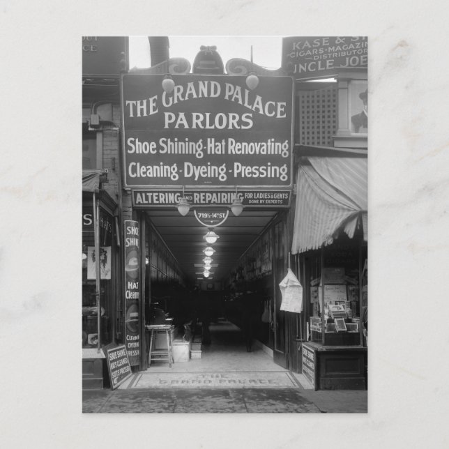 Cartão Postal Calçado Shine Parlor, 1920 (Frente)