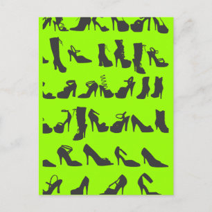 Cartão Postal Calçados de moda de beleza Silhouettes