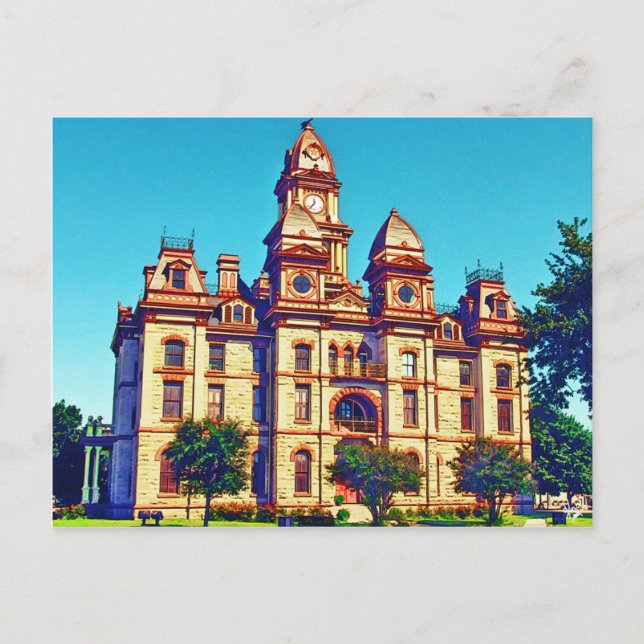 Cartão Postal Caldwell County Courthouse, Lockhart, TX. (Frente)