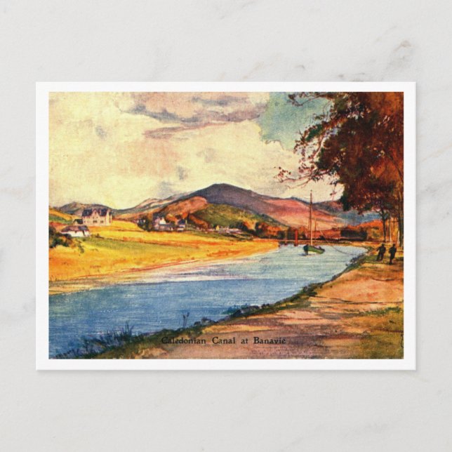 Cartão Postal Caledonian Canal at Banvie 1900s Vintage (Frente)