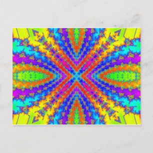 Cartão Postal caleidoscópio fractal colorido