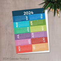 Calendário 2024 - Ano de cheio - meses coloridos