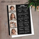 Cartão Postal Calendário 2025 com 4 Colagem de Fotos<br><div class="desc">Uma colagem de 4 fotos com um calendário. Um item divertido para o Ano Novo. Adicionar 4 fotos quadradas a este design. Com um pouco de trabalho,  você pode alterar a cor do plano de fundo e a cor do calendário ao clicar na opção personalizar e escolher cores diferentes.</div>