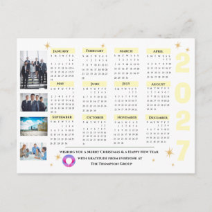 Cartão Postal Calendário 2025 Foto Natal Corporativo Ano Novo