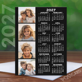 Cartão Postal Calendário 2027 com 4 Colagem de Fotos