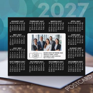 Cartão Postal Calendário 2027 com Informações de Contato do logo