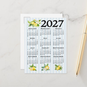 Cartão Postal Calendário 2027, Fretwork Grego, Cosmic Latte em A