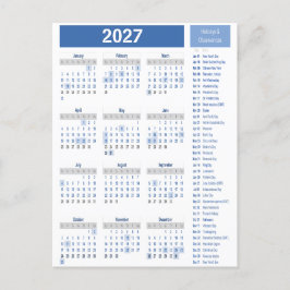 Cartão Postal Calendário Anual Poster – Layout Limpo e Minimalis
