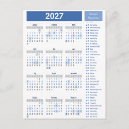 Cartão Postal Calendário Anual Poster – Layout Limpo e Minimalis