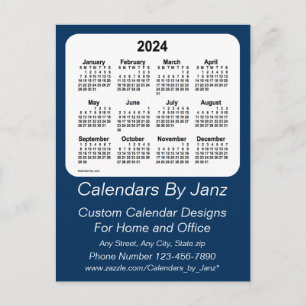 Cartão Postal Calendário Azul da Caixa da Polícia 2024 por Janz