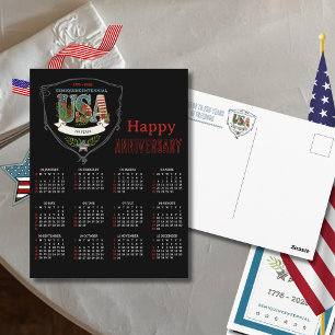 Cartão Postal Calendário Botânico Semiquincentenário EUA 250 202