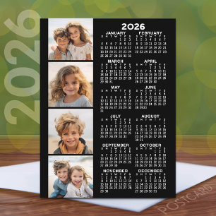 Cartão Postal Calendário com 4 Colagem de Fotos