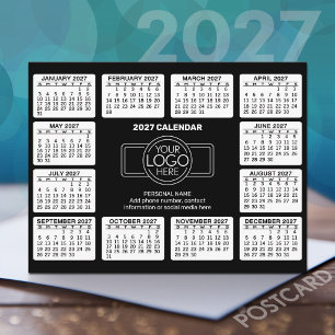 Cartão Postal Calendário com logotipo Informações de Contato