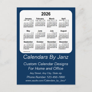 Cartão Postal Calendário Comercial Azul da Cabine da Polícia de 