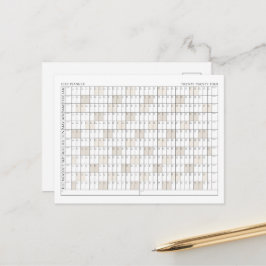 Cartão Postal Calendário da Organização do Office do Planejador 