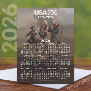 Cartão Postal Calendário de 2026 - Espírito de 76 - 250 anos da 