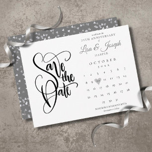Cartão Postal Calendário de Data de Salvamento de Aniversário de