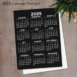 Cartão Postal Calendário de Exibição de Ano de cheio - Mensagem<br><div class="desc">Um calendário básico de 2025 em preto e branco. Uma busca padrão para seu escritório doméstico ou vestiário escolar. Um simples ano de cheio num calendário para usar durante todo o ano.</div>