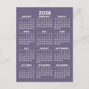 Cartão Postal Calendário de Exibição de Ano de cheio - Mínimo Bá