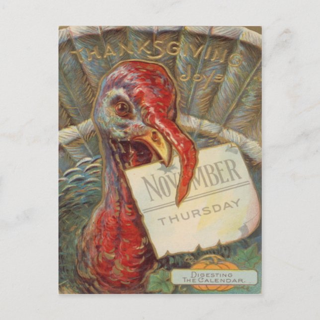 Cartão Postal Calendário de Novembro de Comida de Peru (Frente)