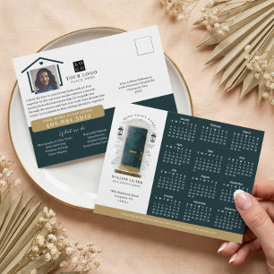 Cartão Postal Calendário de Portas Aquáticas Verde 2025