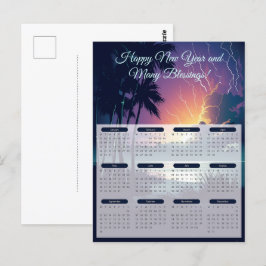 Cartão Postal Calendário de Thunder e Lightning 2024
