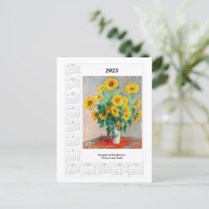 Cartão Postal Calendário dos Girassóis para 2023 Vincent van Gog