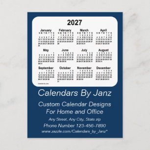 Cartão Postal Calendário Empresarial Azul da Caixa da Polícia 20