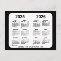 Calendário Escolar Preto e Branco 2025-2026 por Ja