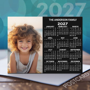 Cartão Postal Calendário - Exibição Moderna do Ano de Cheio de F