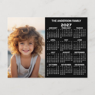 Cartão Postal Calendário - Exibição Moderna do Ano de Cheio de F