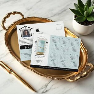 Cartão Postal Calendário Imobiliário Da Porta De Água Azul 2025