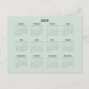Cartão Postal Calendário Mensal 2024 Contexto Verde
