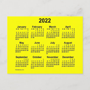 Cartão Postal Calendário Mini Amarelo 2022 por Janz