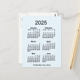 Cartão Postal Calendário Mini de 6 Meses Alice Blue 2025 por Jan