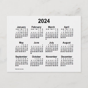 Cartão Postal Calendário Mini Fumaça Branca 2024 por Janz