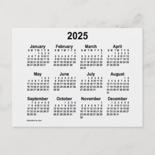 Cartão Postal Calendário Mini Fumaça Branca 2025 por Janz