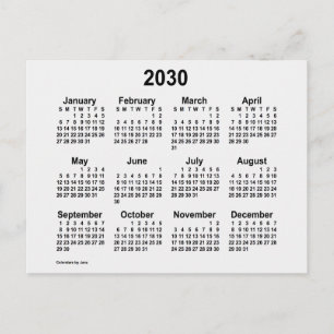 Cartão Postal Calendário Mini Fumaça Branca 2030 por Janz
