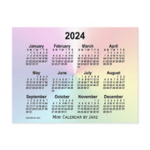 Calendário Mini Nuvem Arco-íris 2024 por Janz