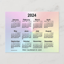 Cartão Postal Calendário Mini Nuvem Arco-íris 2024 por Janz
