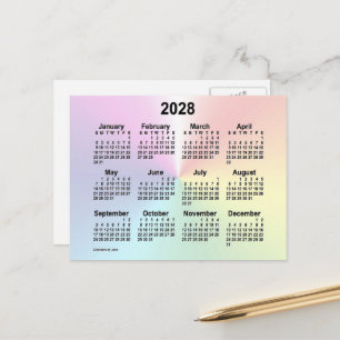Cartão Postal Calendário Mini Nuvem Arco-íris 2028 da Janz