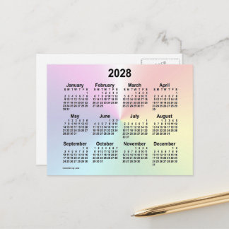 Cartão Postal Calendário Mini Nuvem Arco-íris 2028 da Janz
