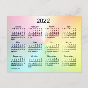 Cartão Postal Calendário Mini Shimmer Recoleta 2022 por Janz